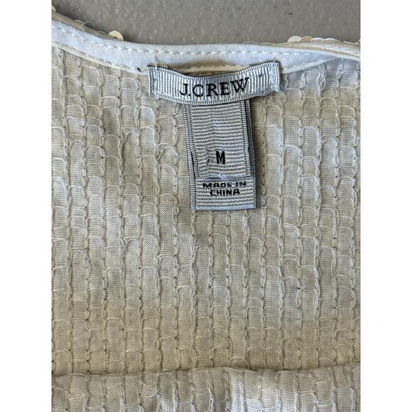 J. Crew Champagne/Cream Sequined Tank Top Women's Medium - Picture 3 of 7